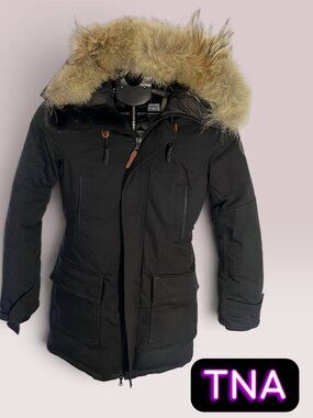 TNA The Highlander Special Edition Down Parka XS Black Winter Coat